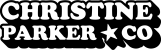 Christine Parker Co brand logo short extrude white